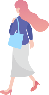 アプリを使用している男女のイラスト